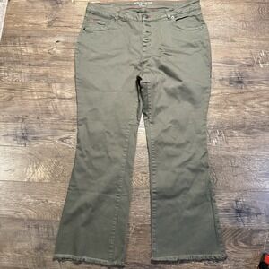 Peace‎ Love World Women's Jeans Army Green Distressed Boot Cut 16